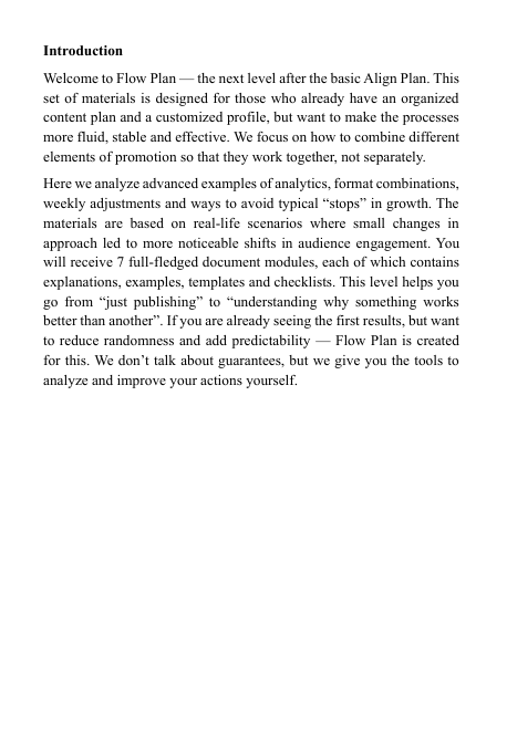 Text guide 'Flow Plan' preview